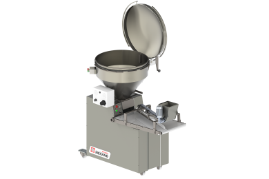 volumetric weigher-divider with pressure hopper for dough division