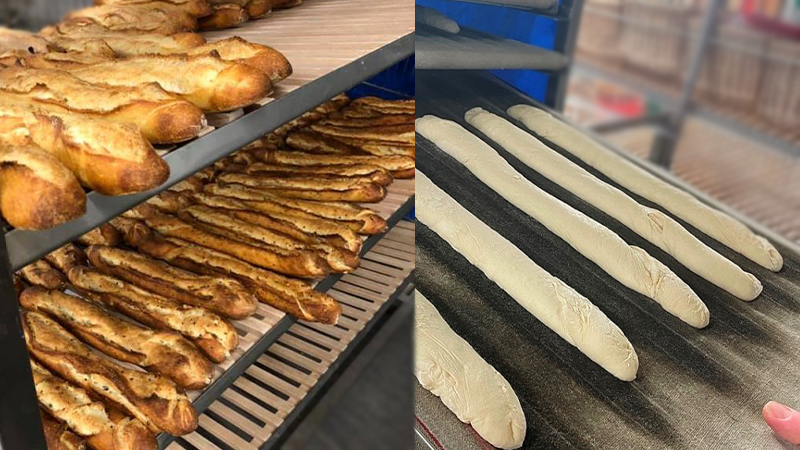 baguettes et pains fabriqués sur groupe automatique merand