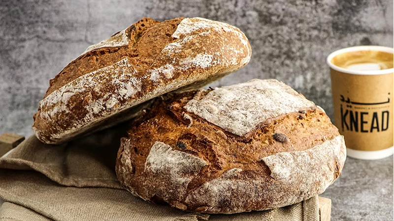 Bread o the table made at bakery Knead in Abu Dhabi